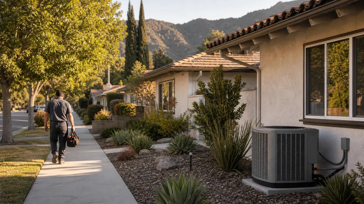 Mitsubishi ductless service on a Toluca Lake-adjacent Burbank street