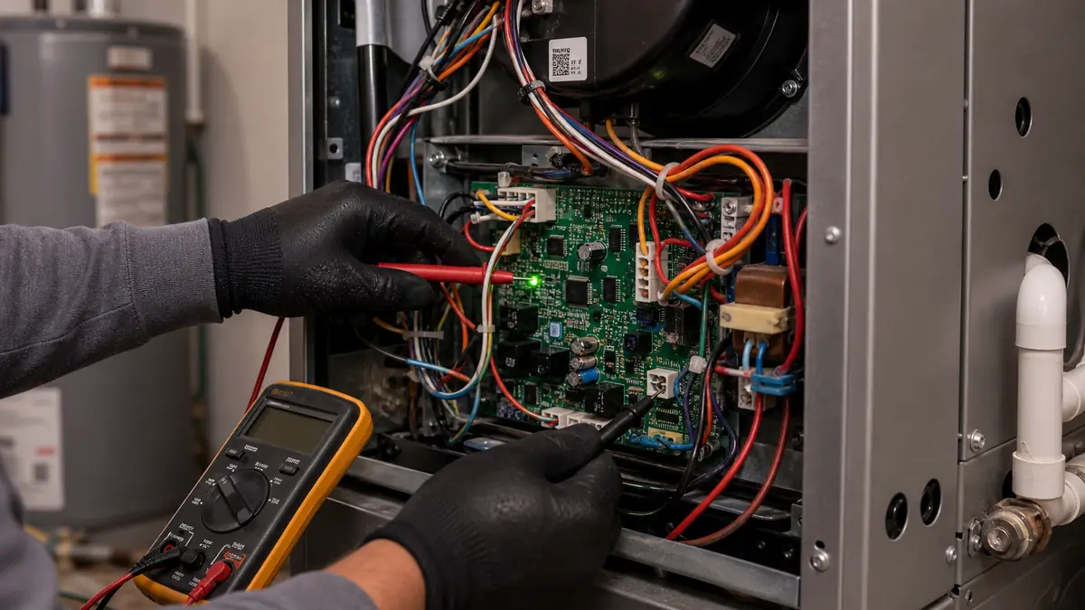 Reading a Mitsubishi fault code on a controller in Burbank