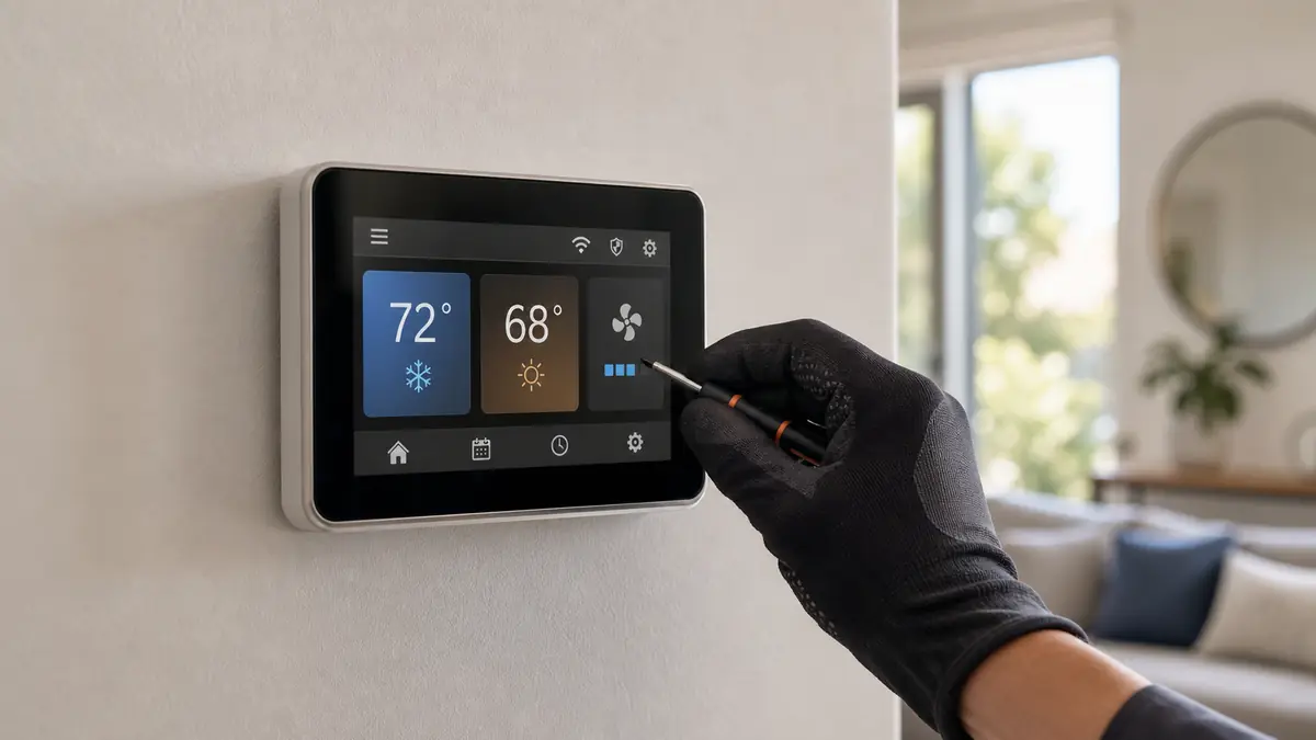 Mitsubishi MHK2 wireless thermostat in a Burbank home